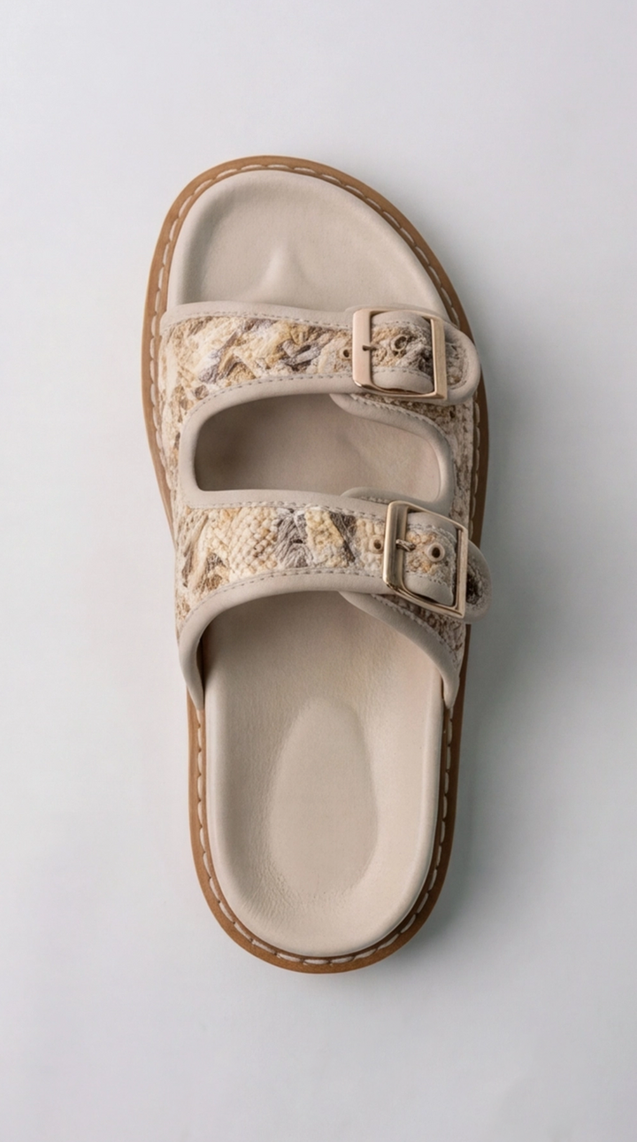 The Oasis Woven Slide - Beige