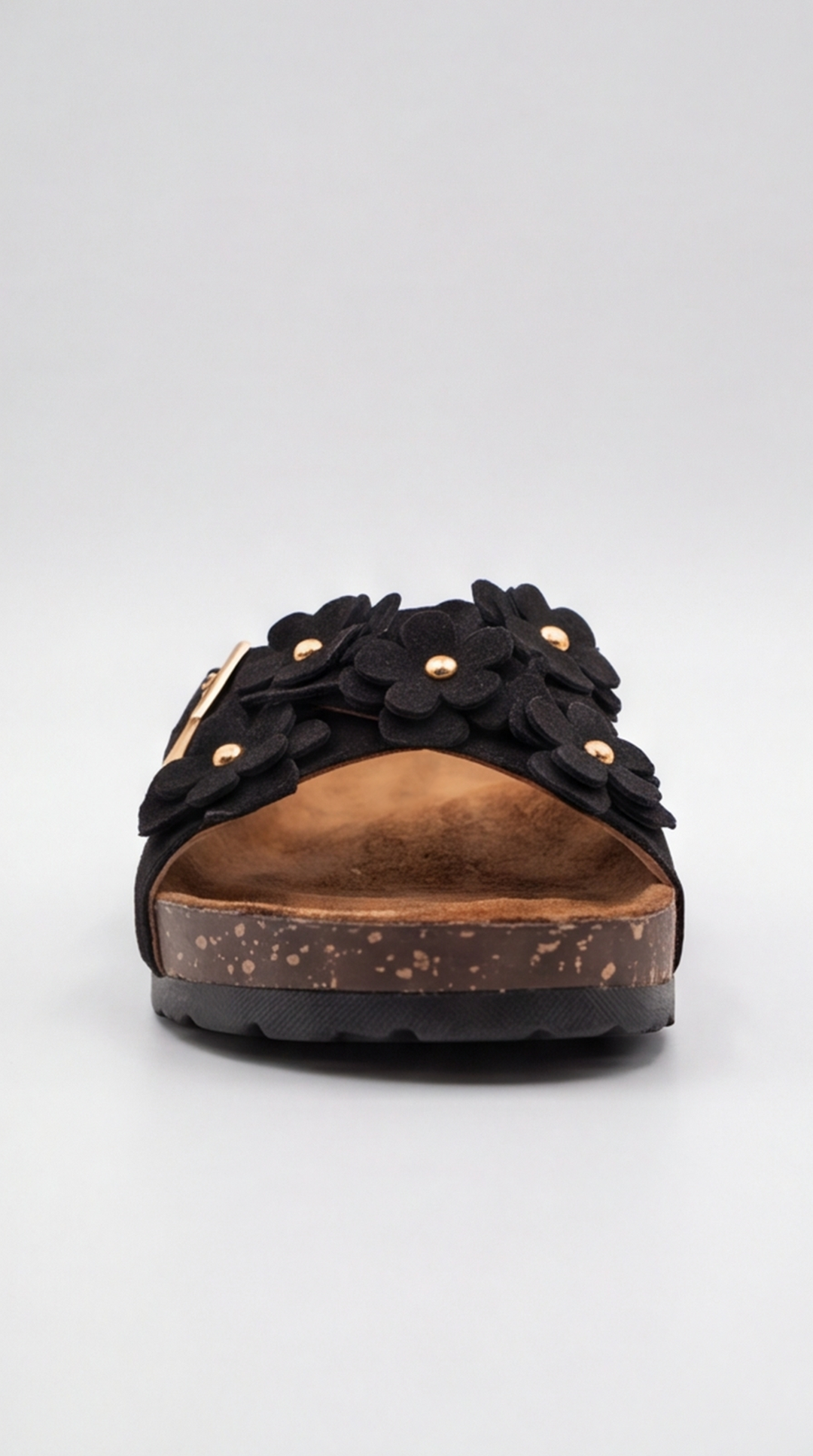 Black Floral Cross Sandal