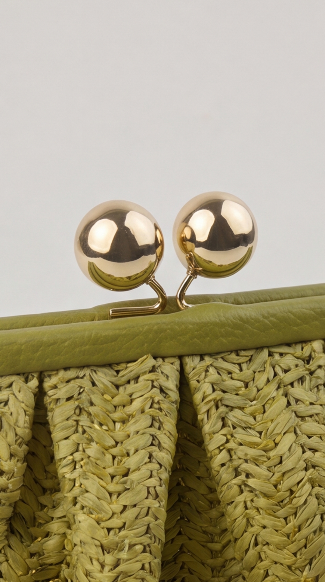 Olive Green Woven Kiss-Lock Pouch