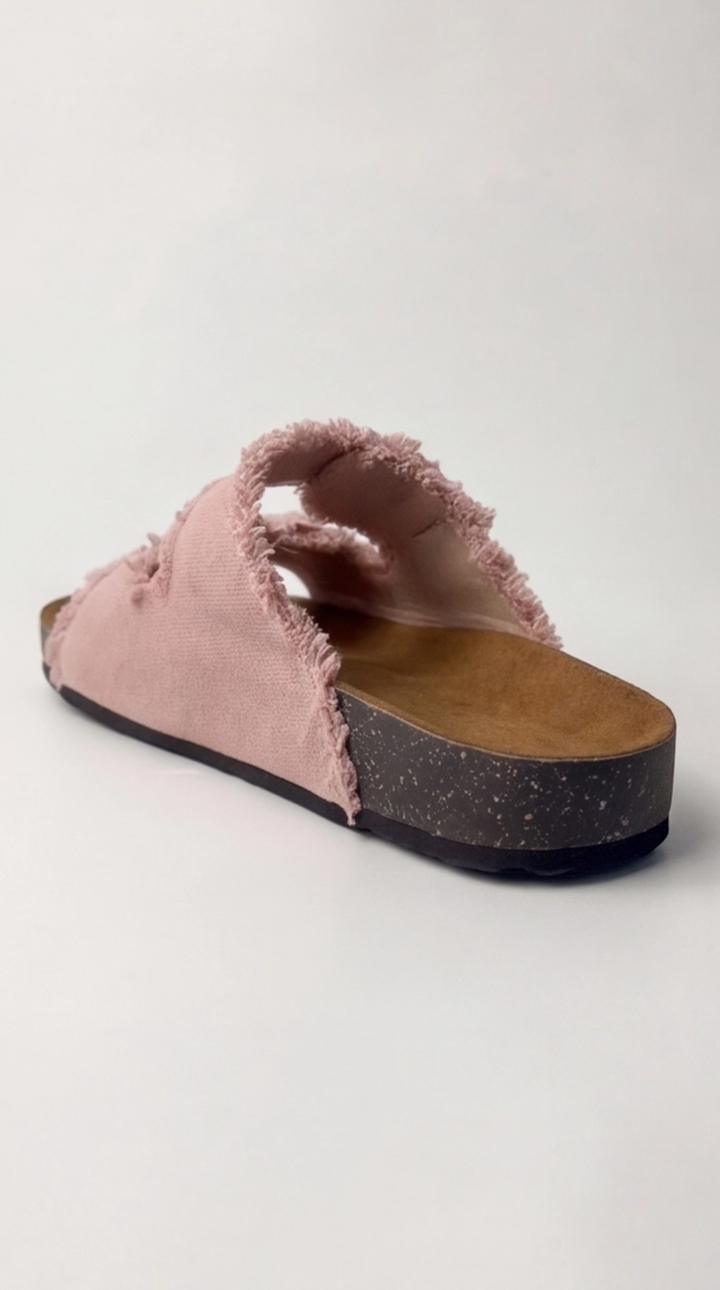 Chic dusty rose canvas sandal