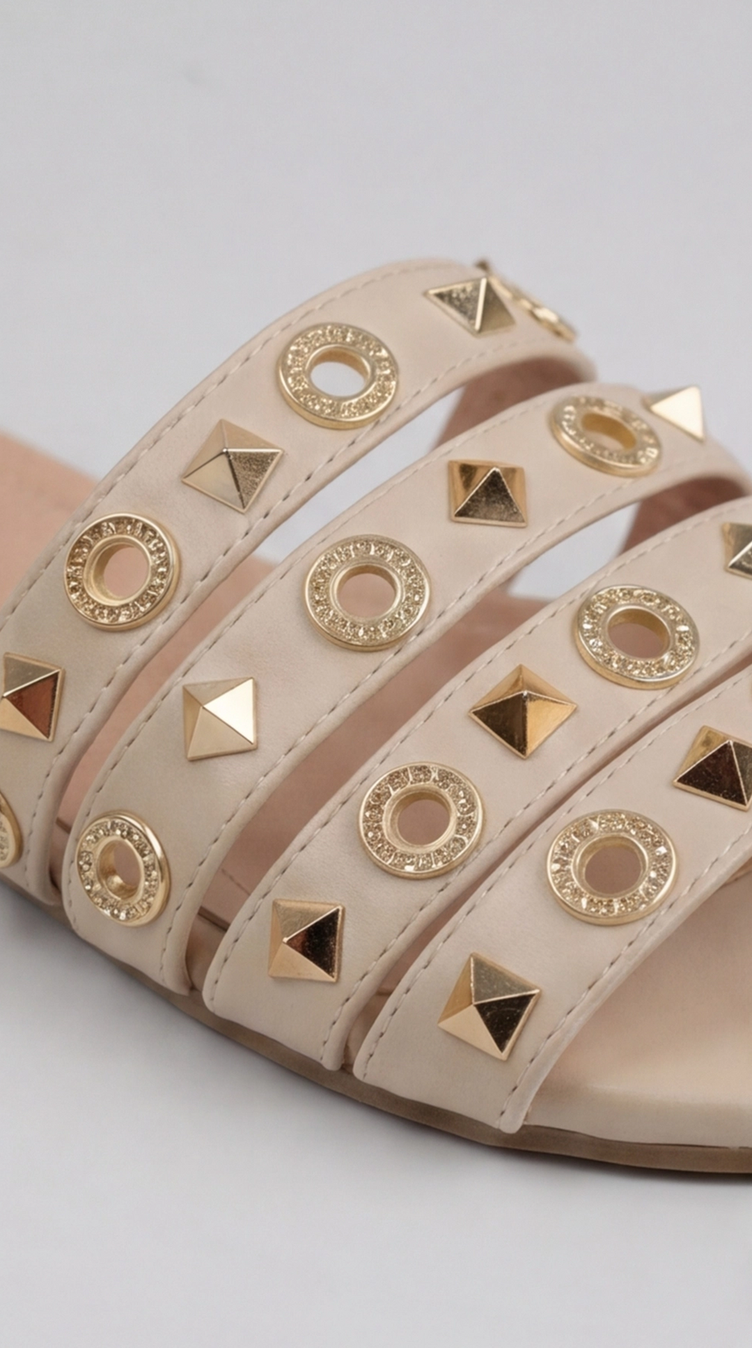 Gilded Horizon Multi-Strap Sandal - Beige