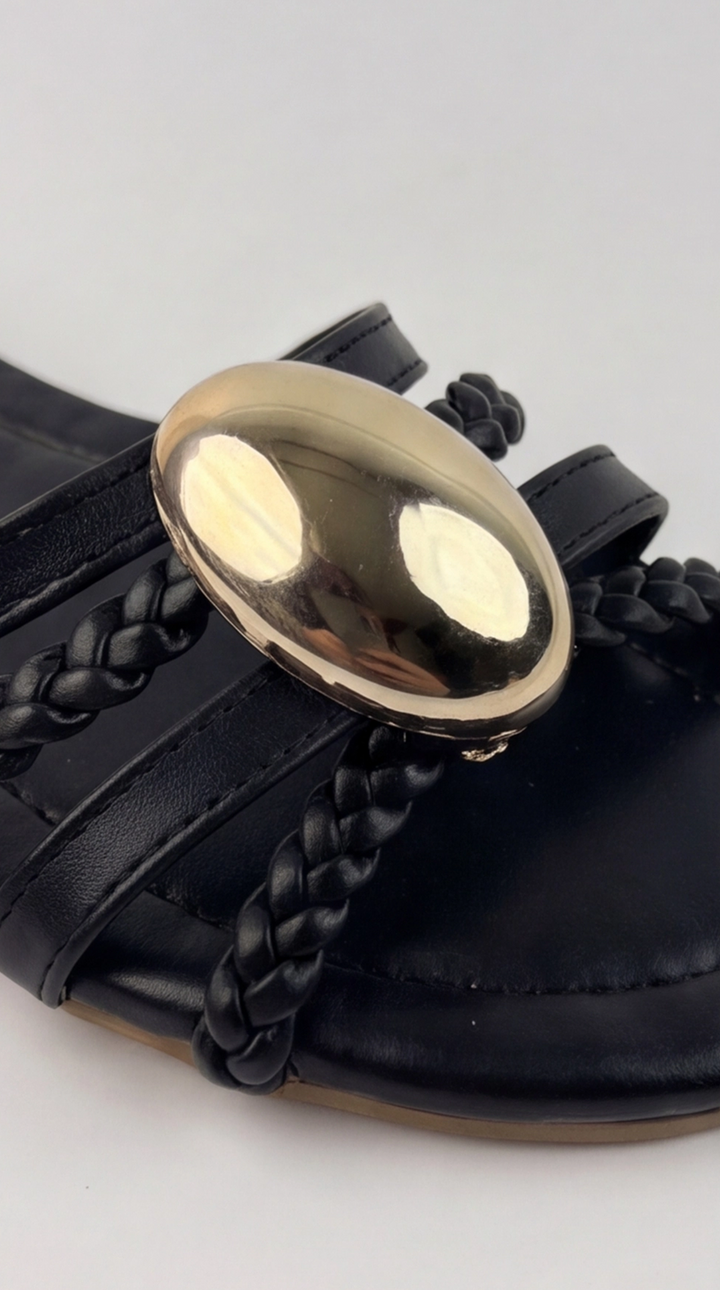 The Onyx Medallion Slide - Black