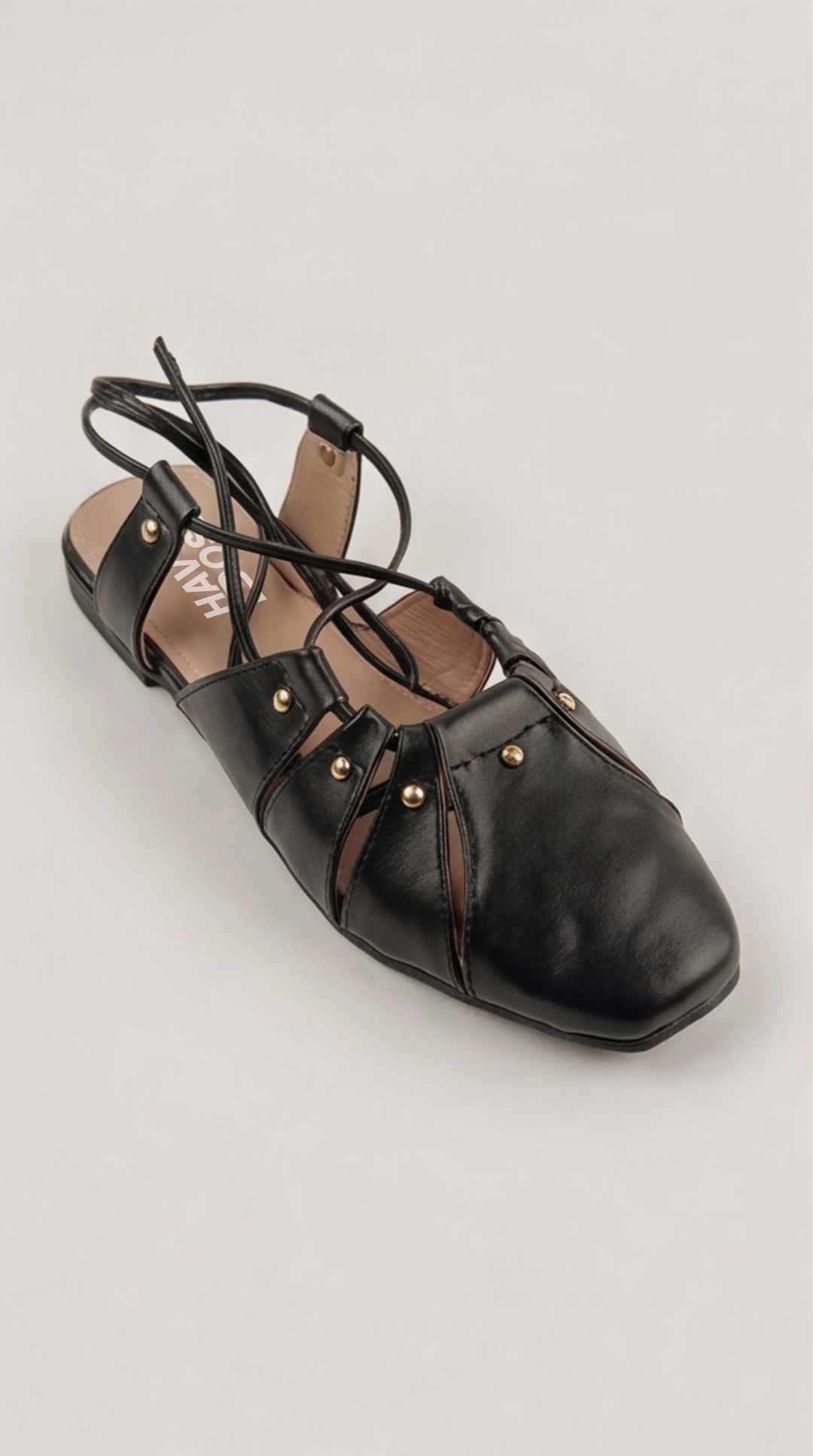 The Artisan Cross-Strap Flat - Black