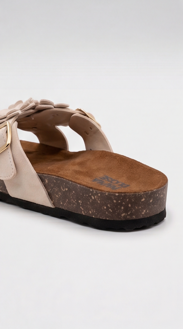 Ivory White Floral Cross Sandal