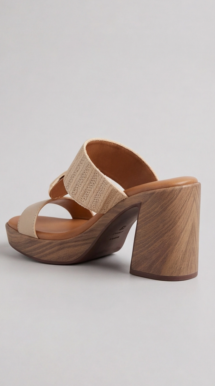The Selene Artisan Mule - Beige