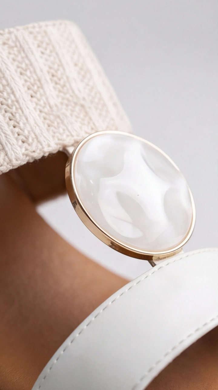 The Selene Artisan Mule - White