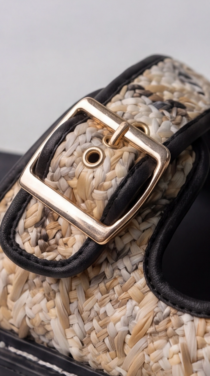 The Oasis Woven Slide - Black