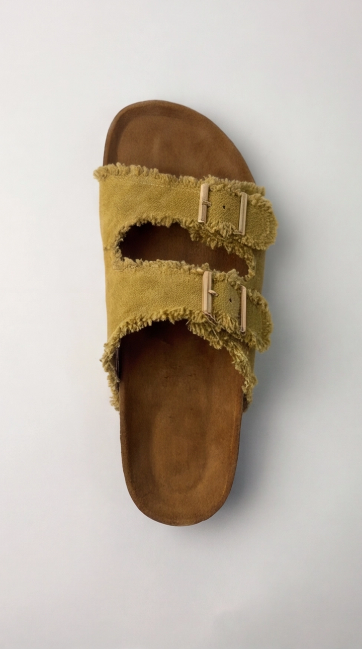 Chic mustard yellow canvas sandal