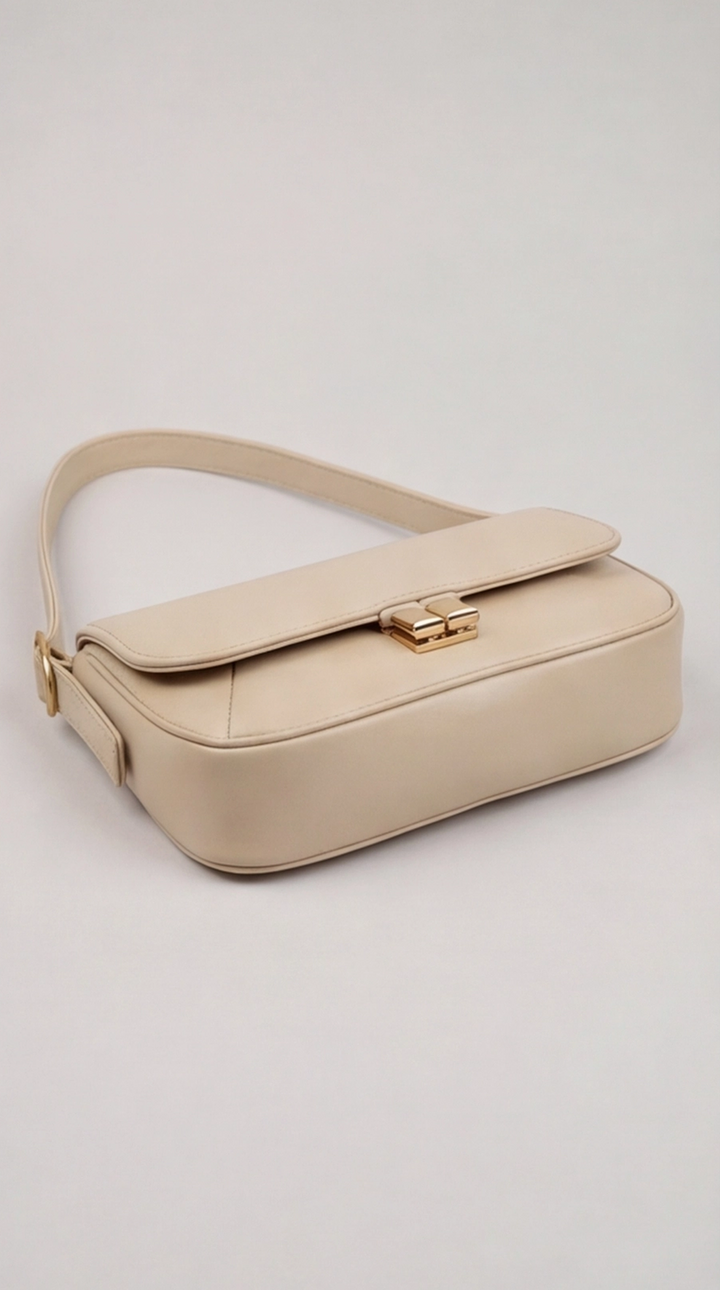 Pebbled Mini Bag – Beige