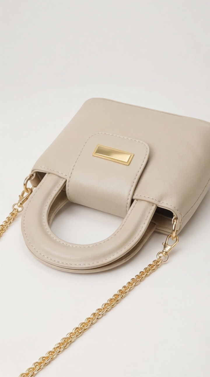 Noir Mini Satchel - Beige