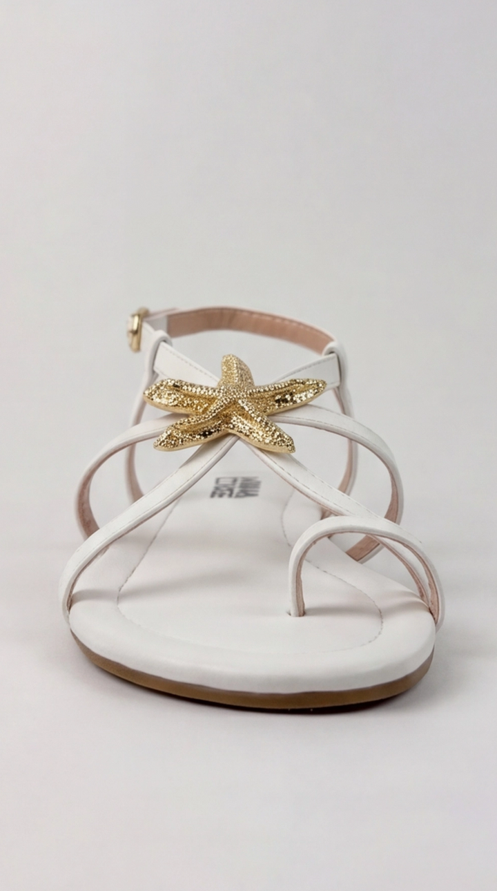 The Aurelia Star Sandal - White