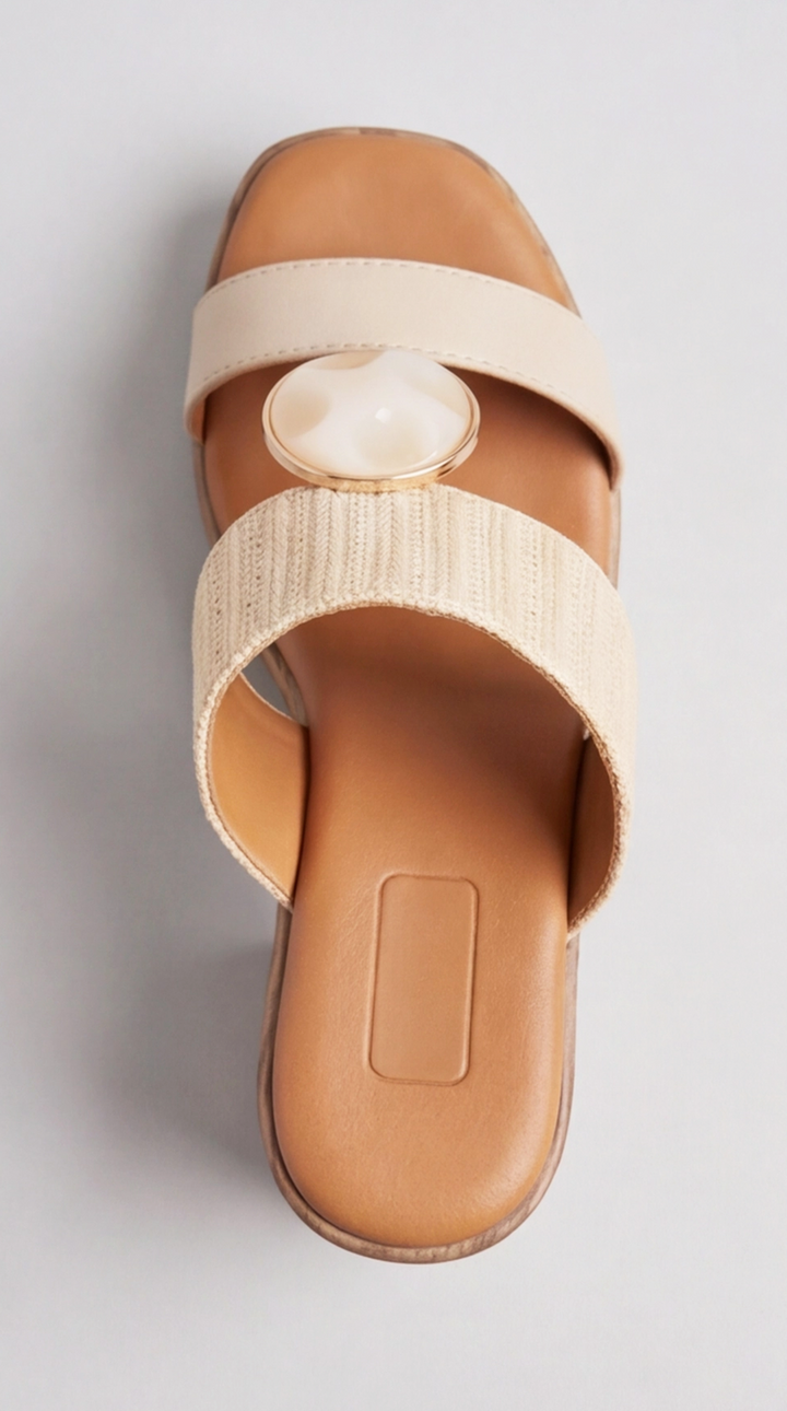 The Selene Artisan Mule - Beige