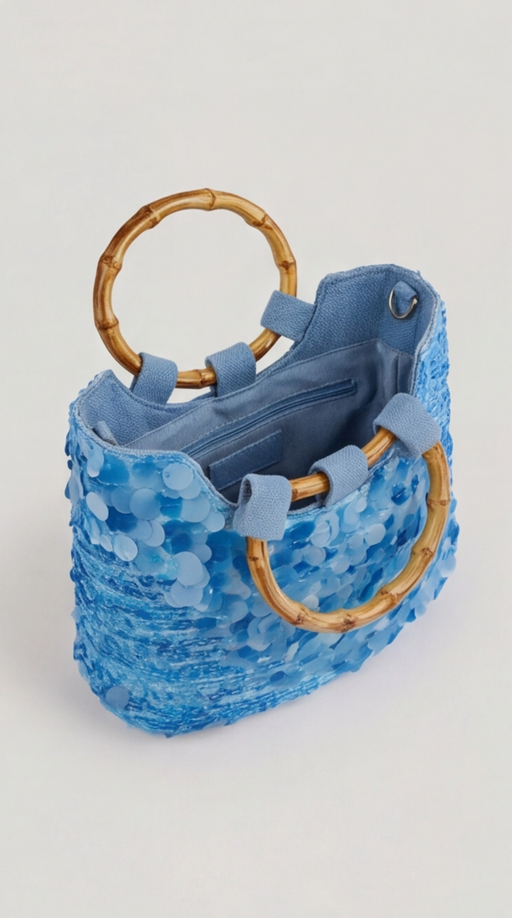 The Azure Tide Sequin Tote