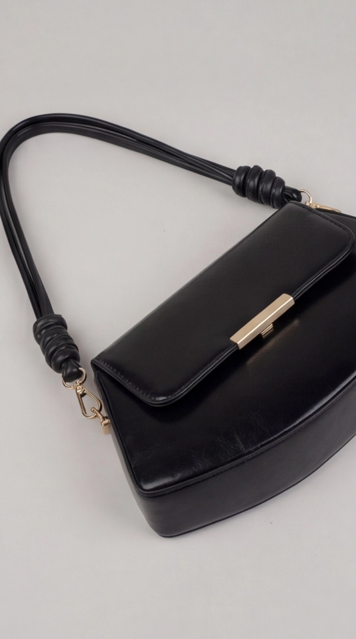 The Crescent Knot Bag - Black