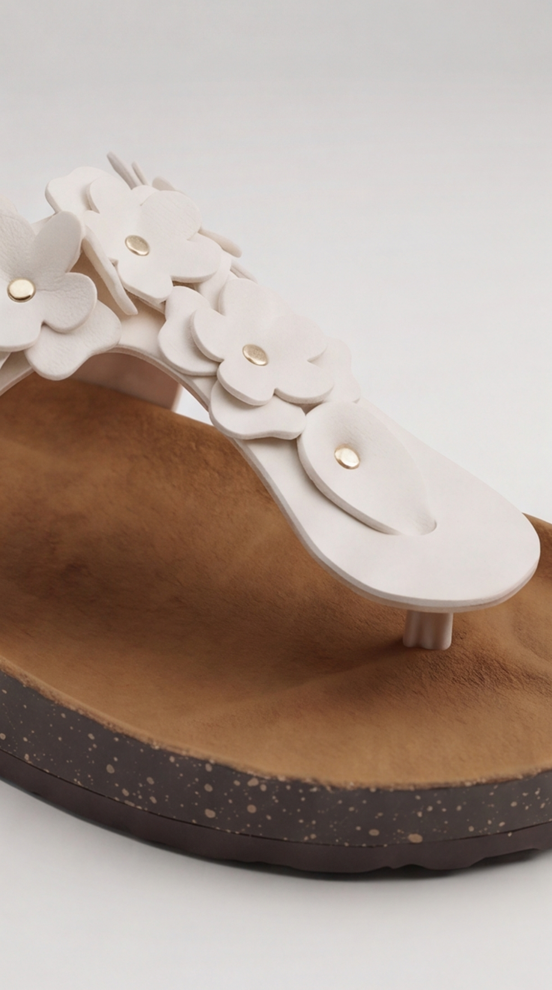 Ivory White Floral Appliqué Platform Sandal