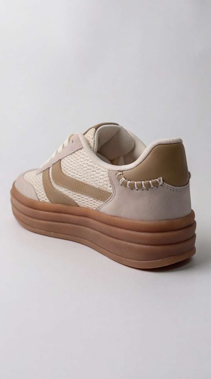The Terra Forest Platform Sneaker - Beige