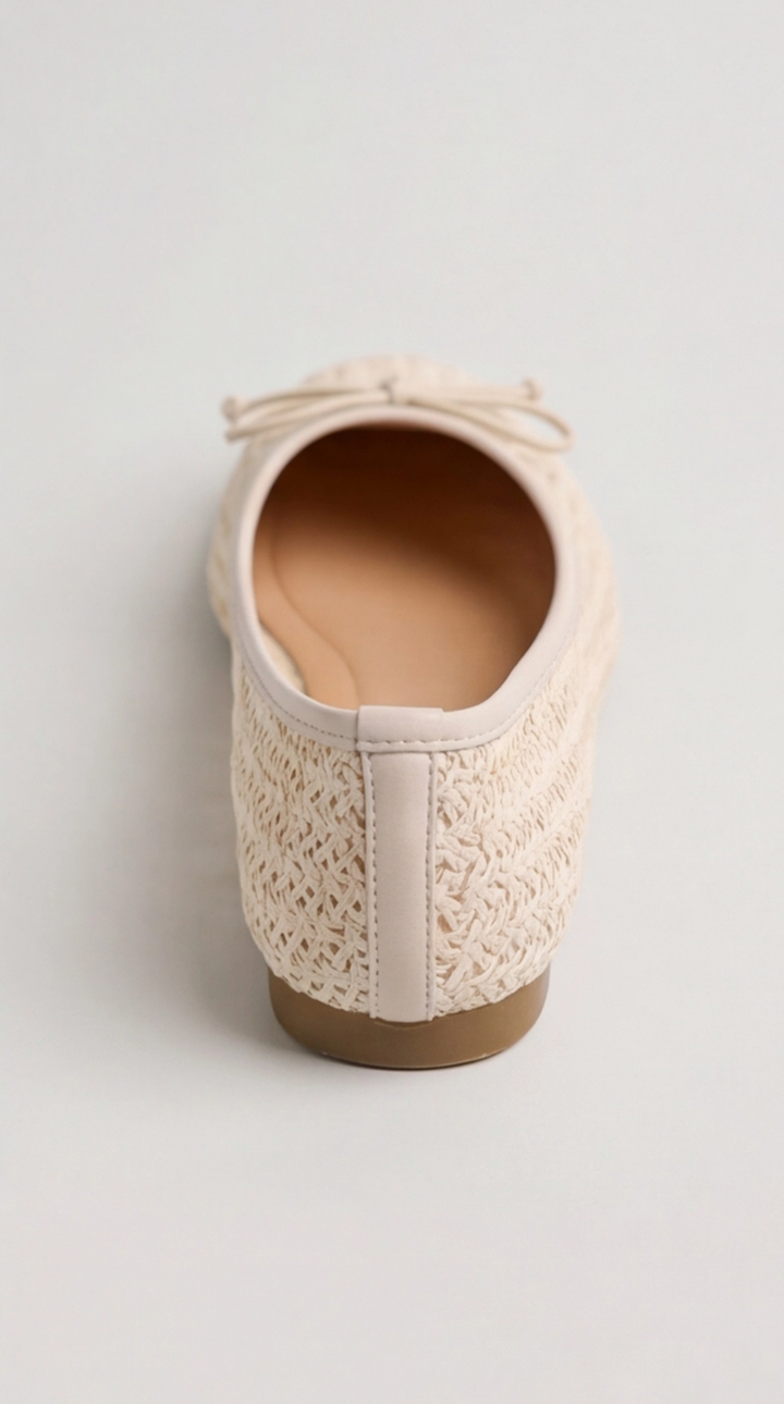 The Aria Raffia Ballet Flat - Beige