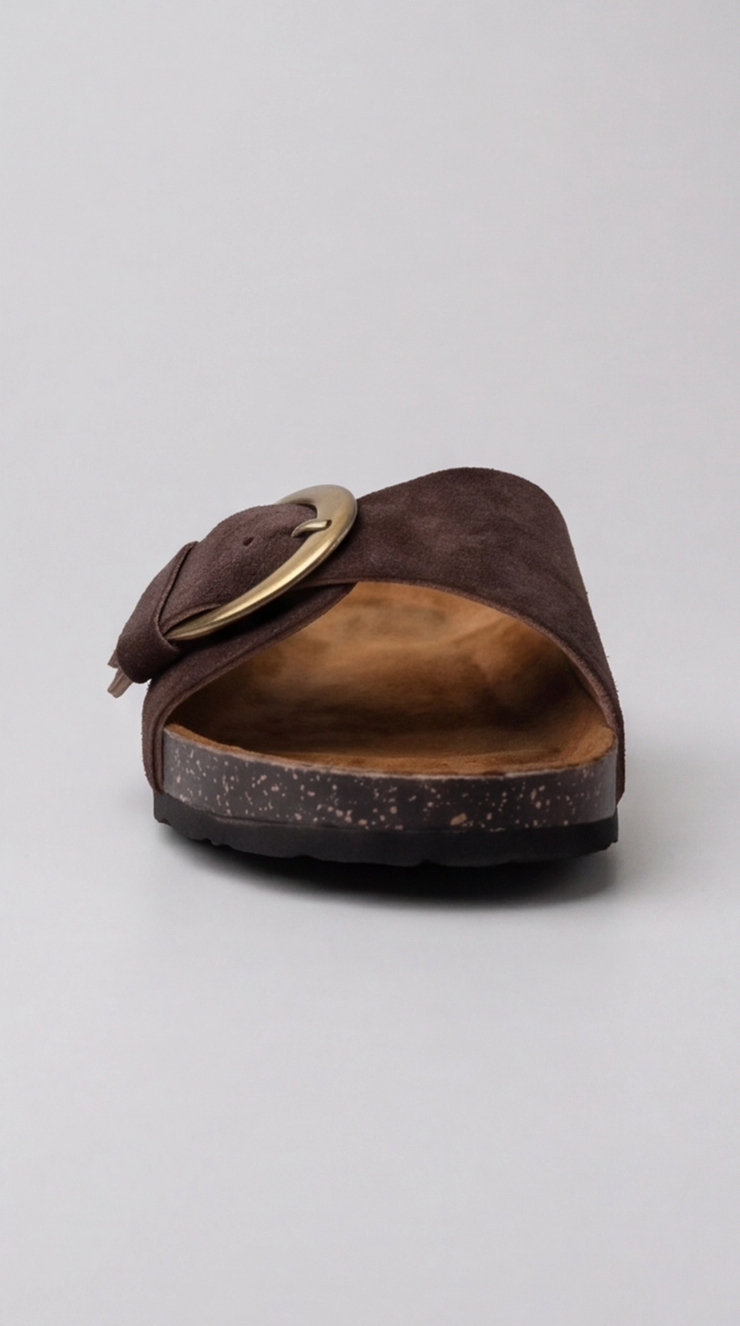 The Luna Buckle Slide - Brown