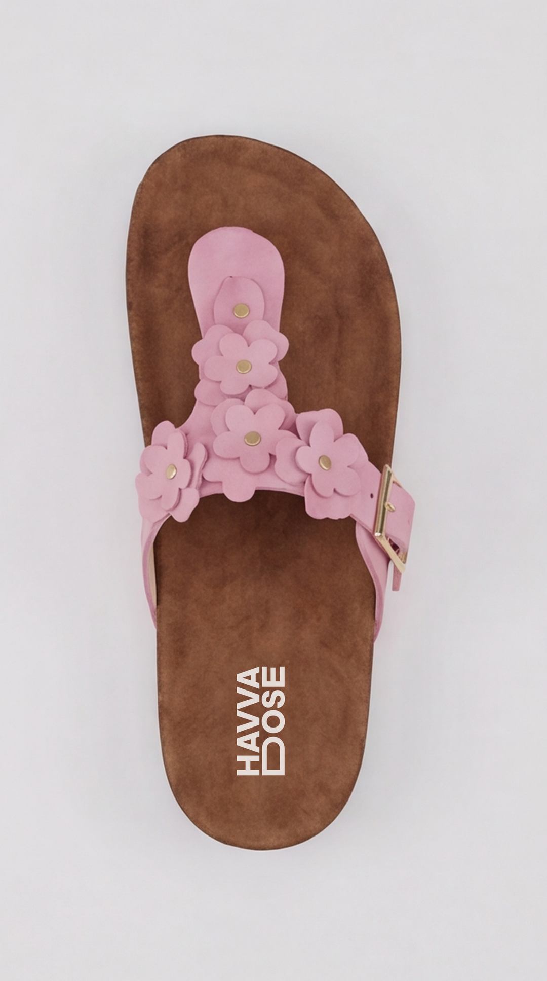 Dusty Pink Floral Appliqué Platform Sandal