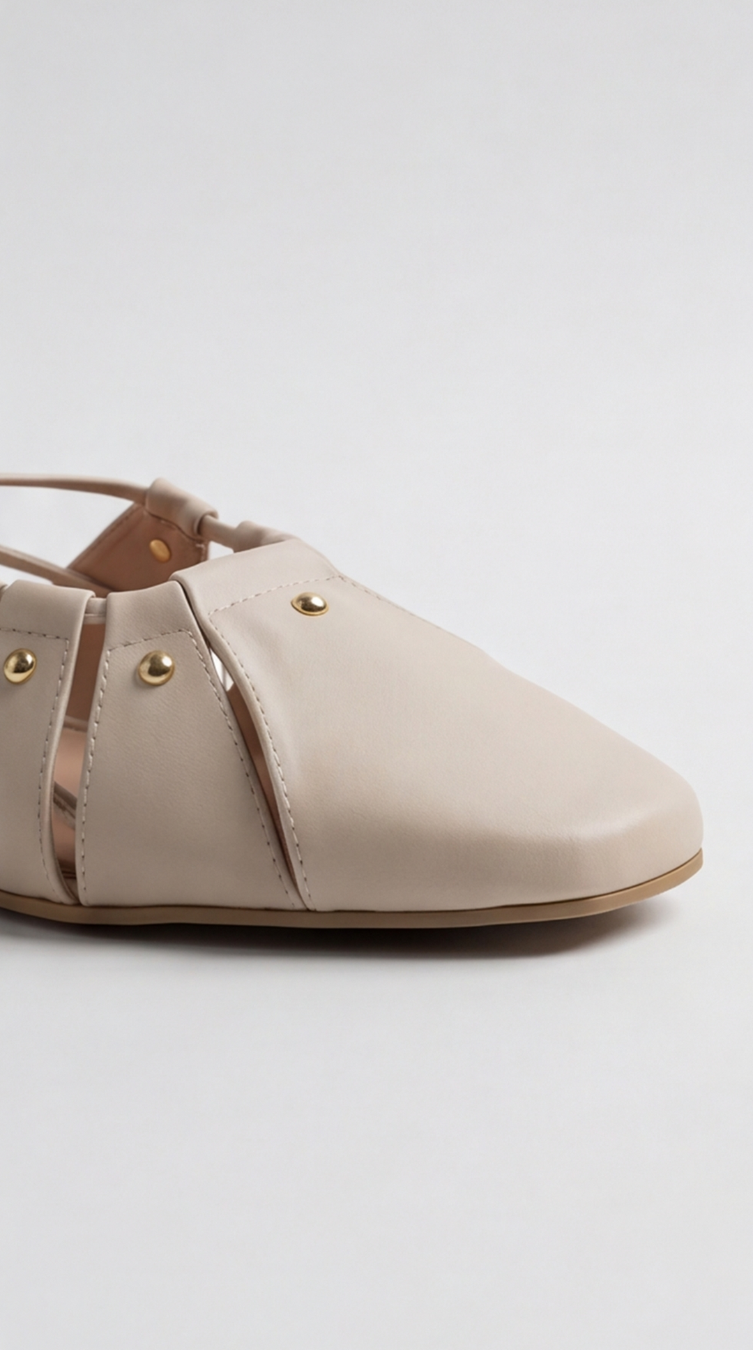 The Artisan Cross-Strap Flat - Beige