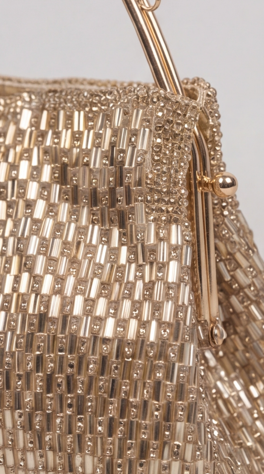 Golden Beaded Frame Bag