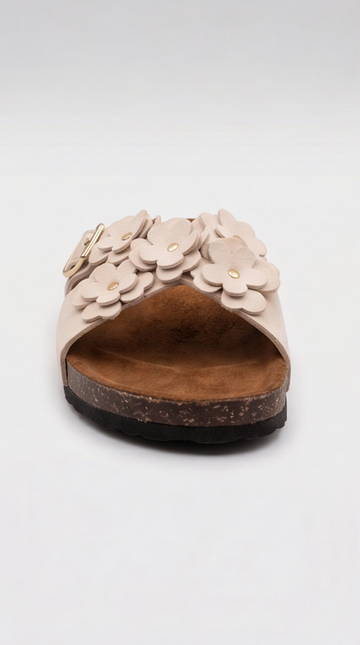 Ivory White Floral Cross Sandal