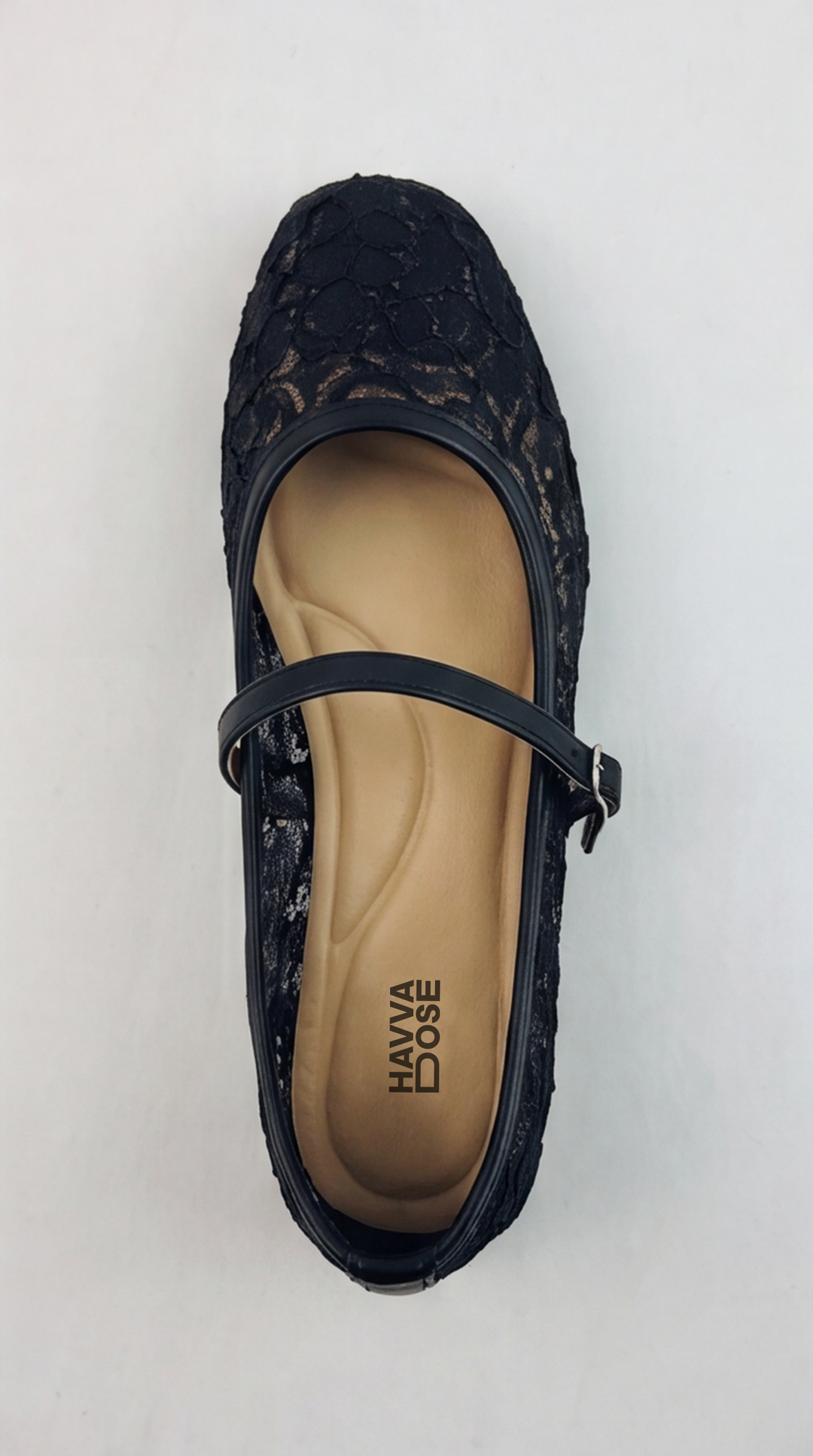 Black Floral Lace Mary Jane Flat