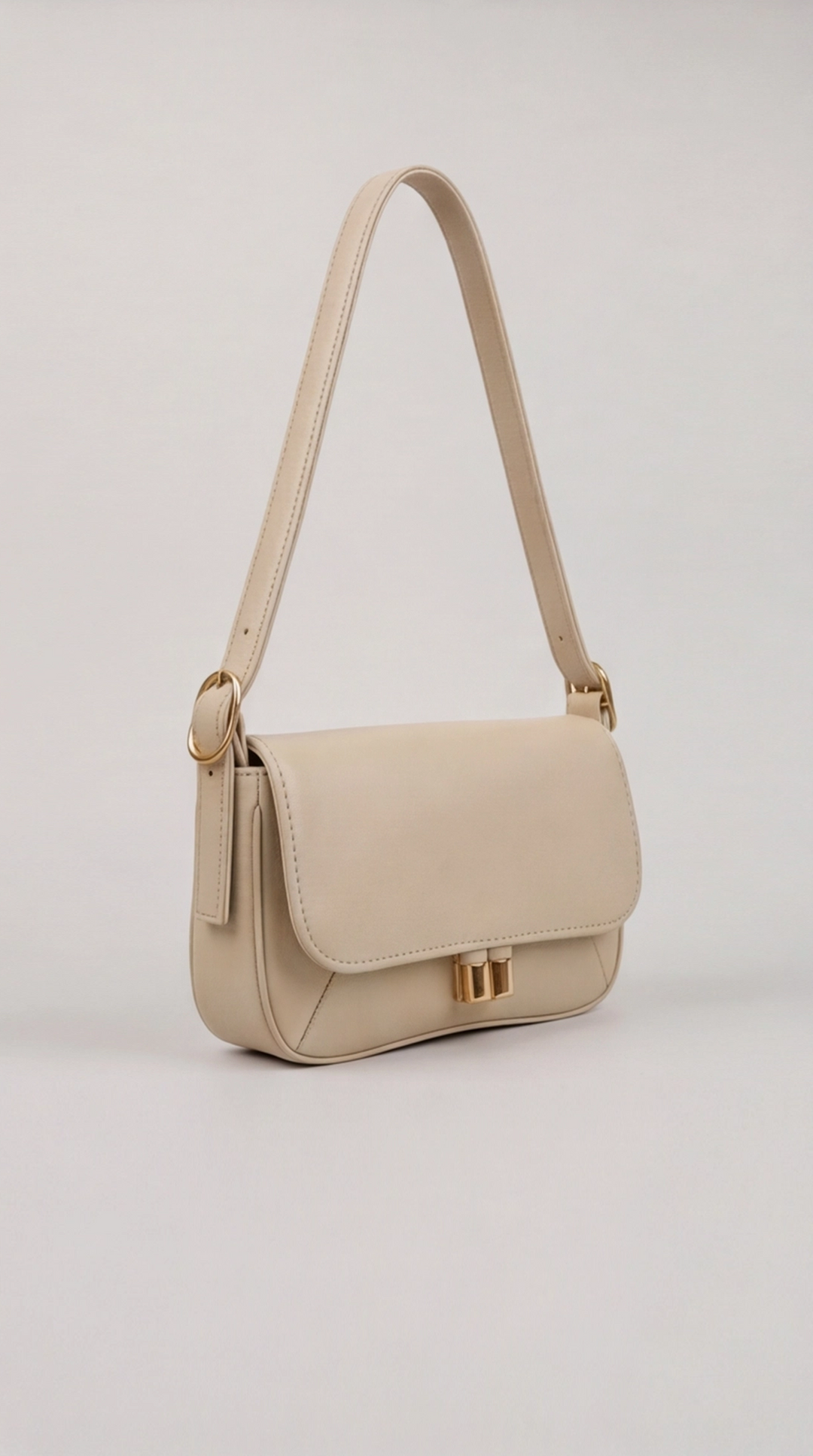 Pebbled Mini Bag – Beige