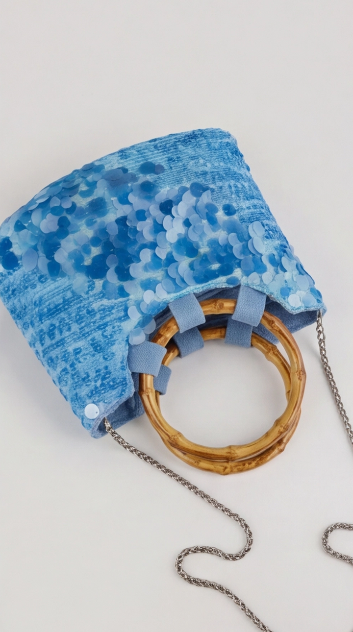 The Azure Tide Sequin Tote
