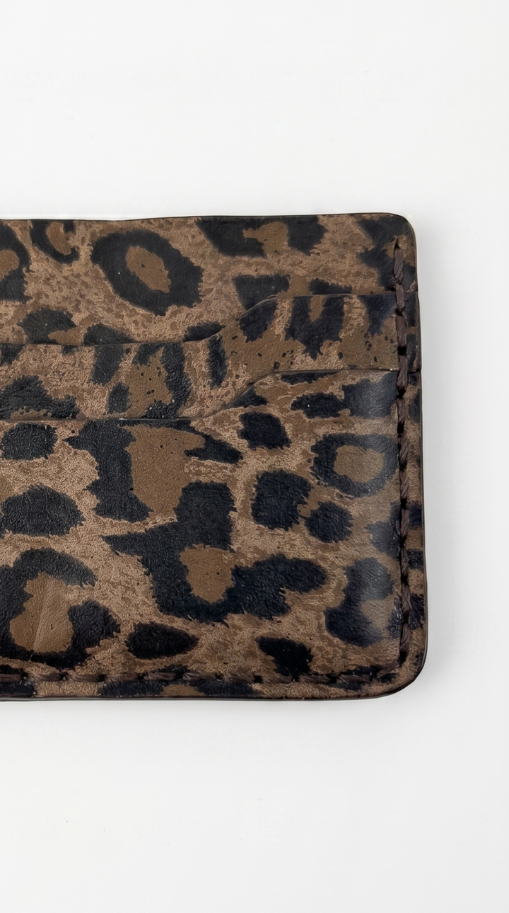 The Leopard Edge Card Holder – Handmade Genuine Leather