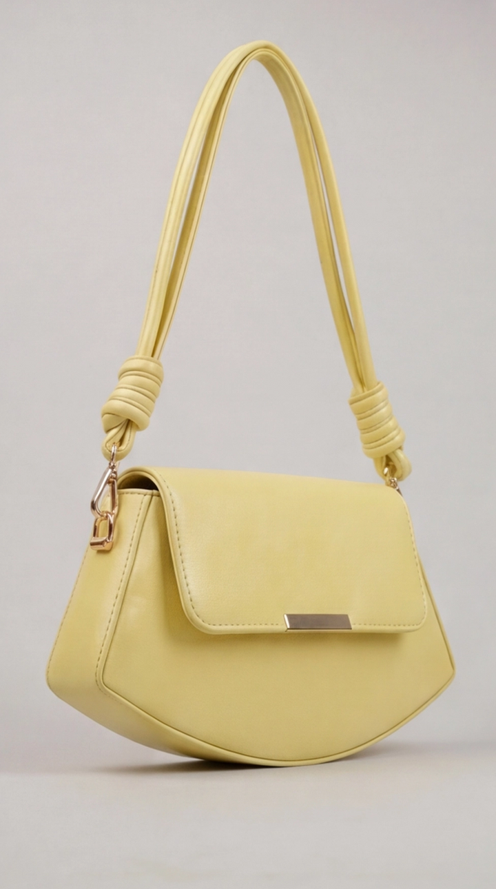 The Crescent Knot Bag - Light Pastel yellow