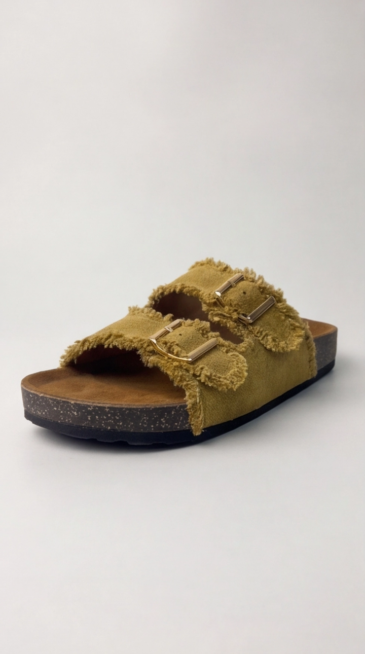 Chic mustard yellow canvas sandal
