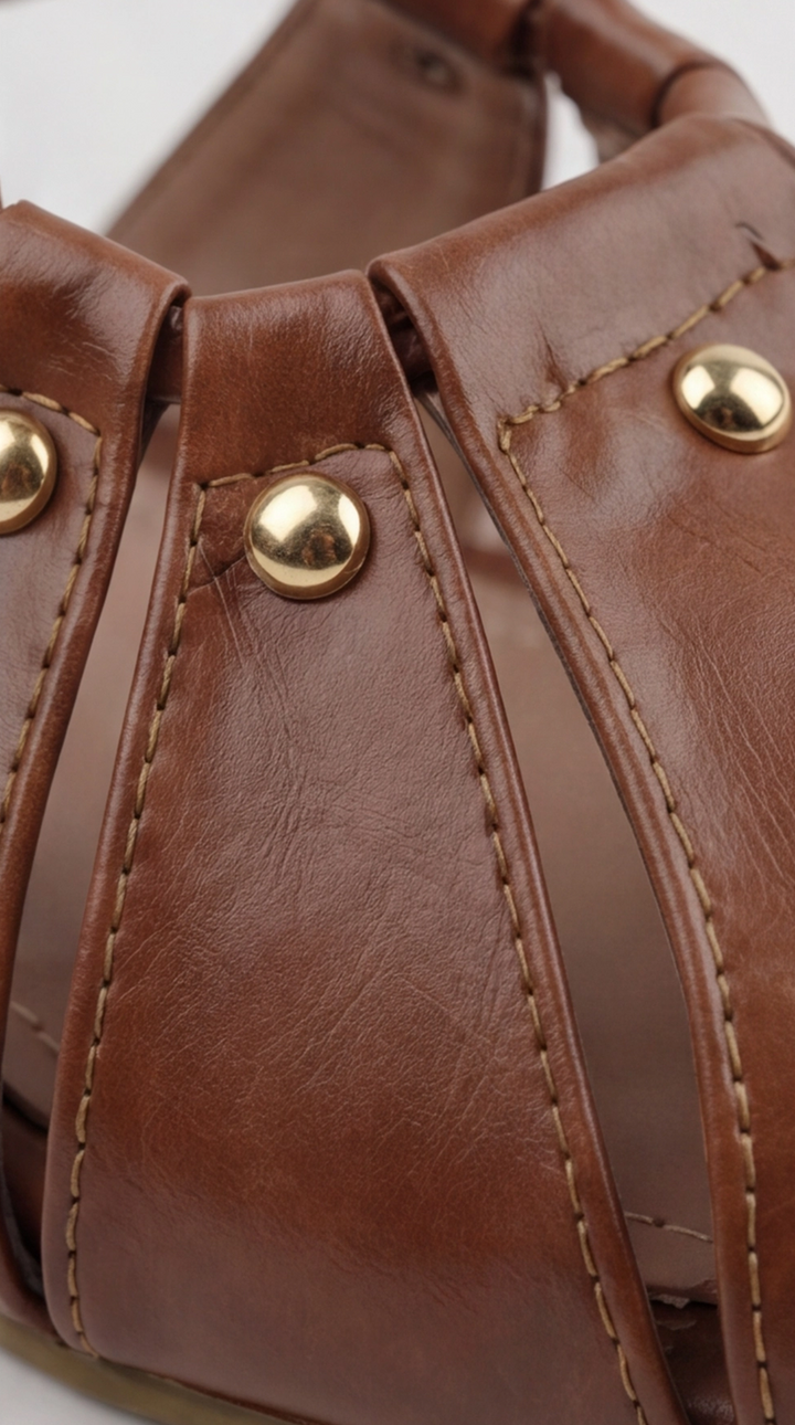 The Artisan Cross-Strap Flat - Camel