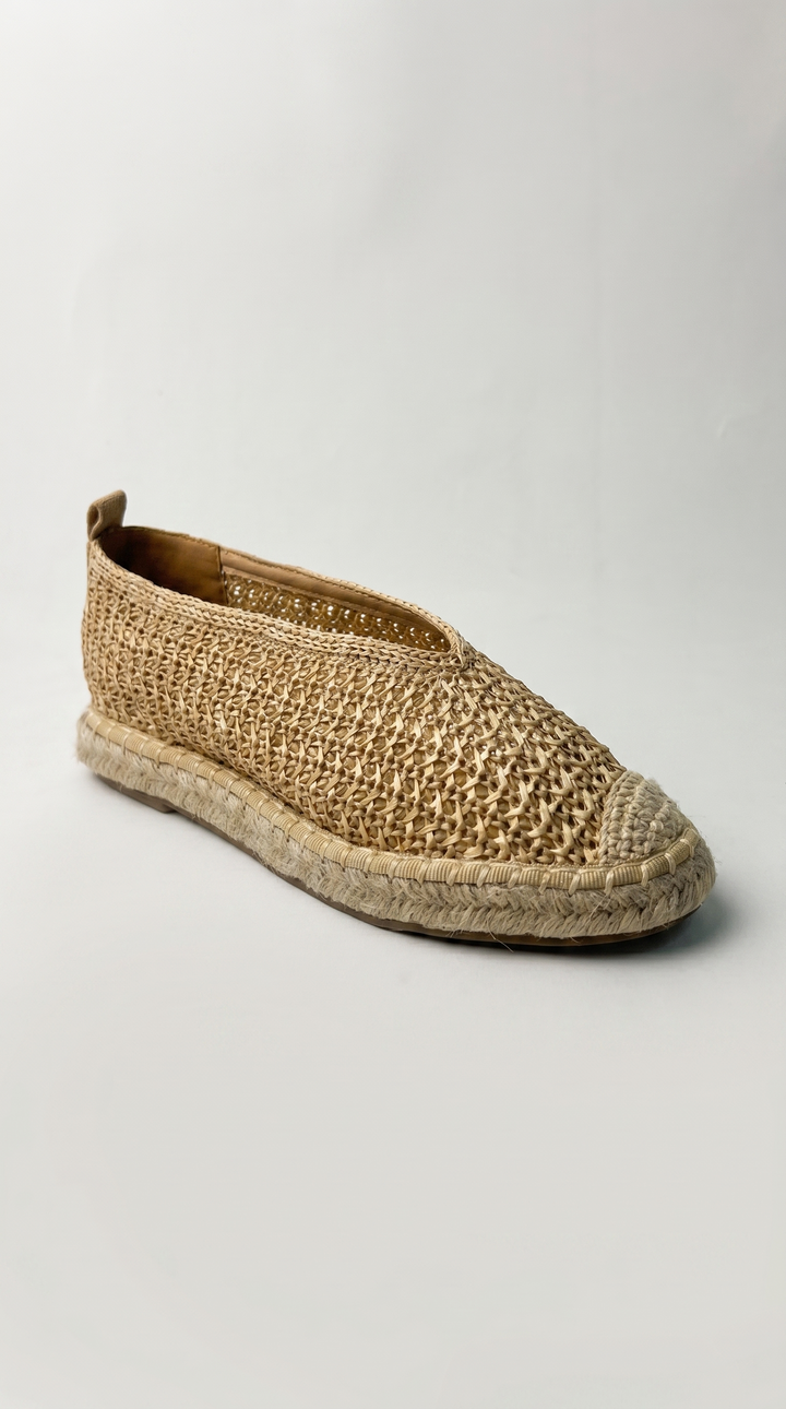 The Isla Raffia Espadrille - straw beige
