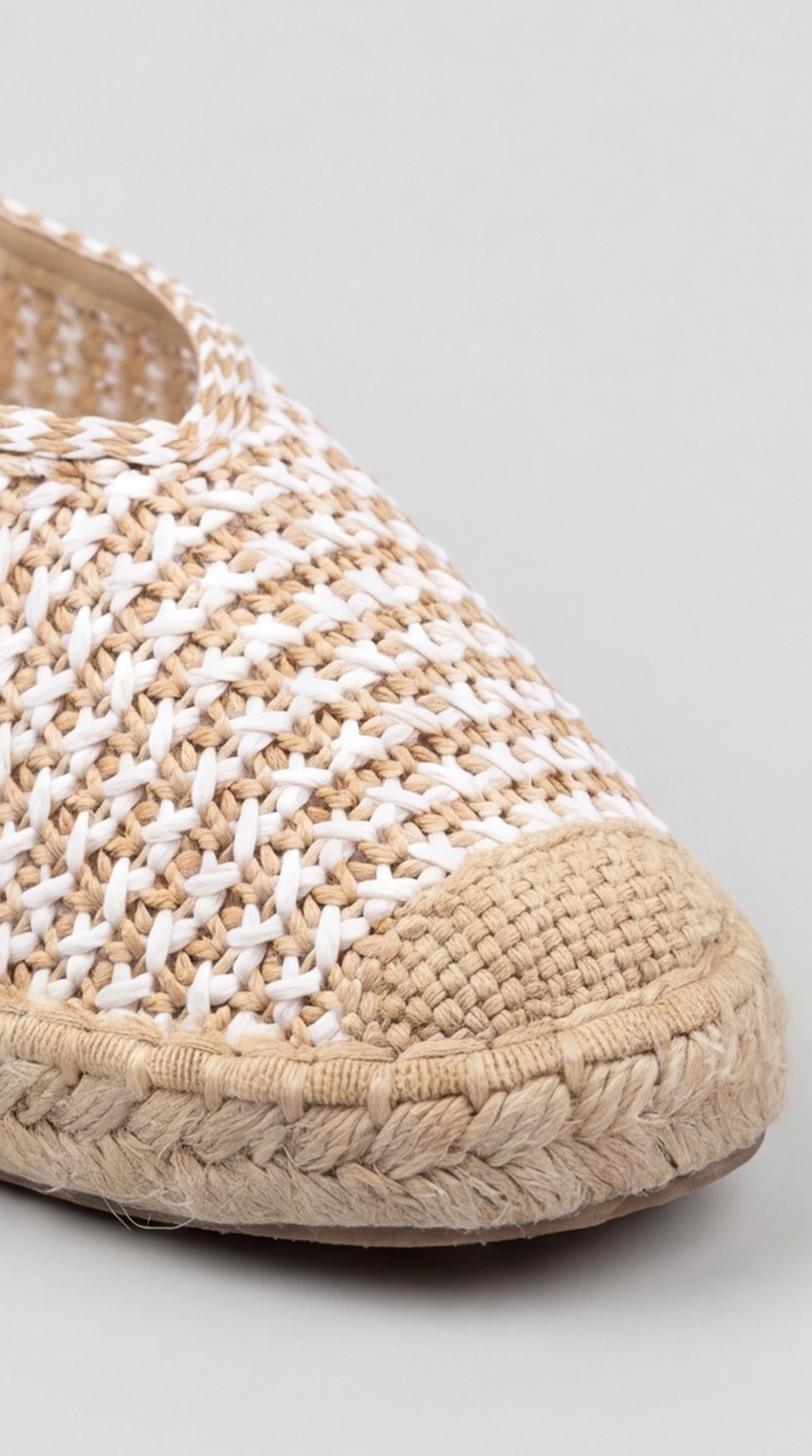 The Isla Raffia Espadrille - two-tone ivory and tan