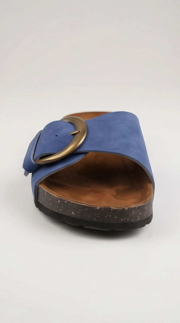 The Luna Buckle Slide - Jeans