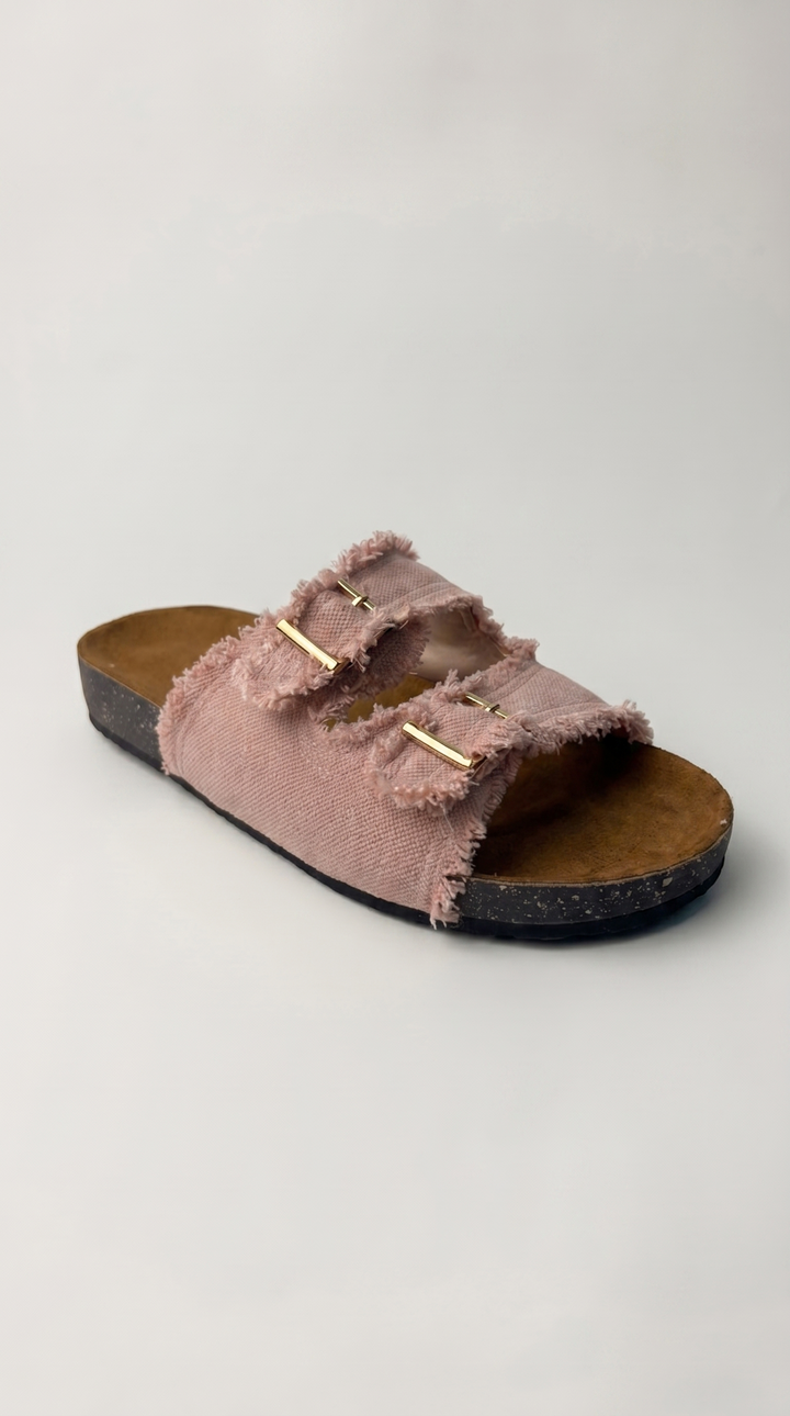 Chic dusty rose canvas sandal