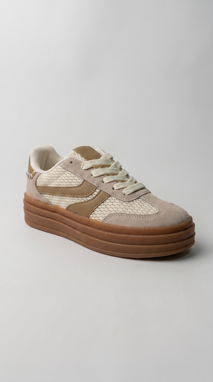 The Terra Forest Platform Sneaker - Beige