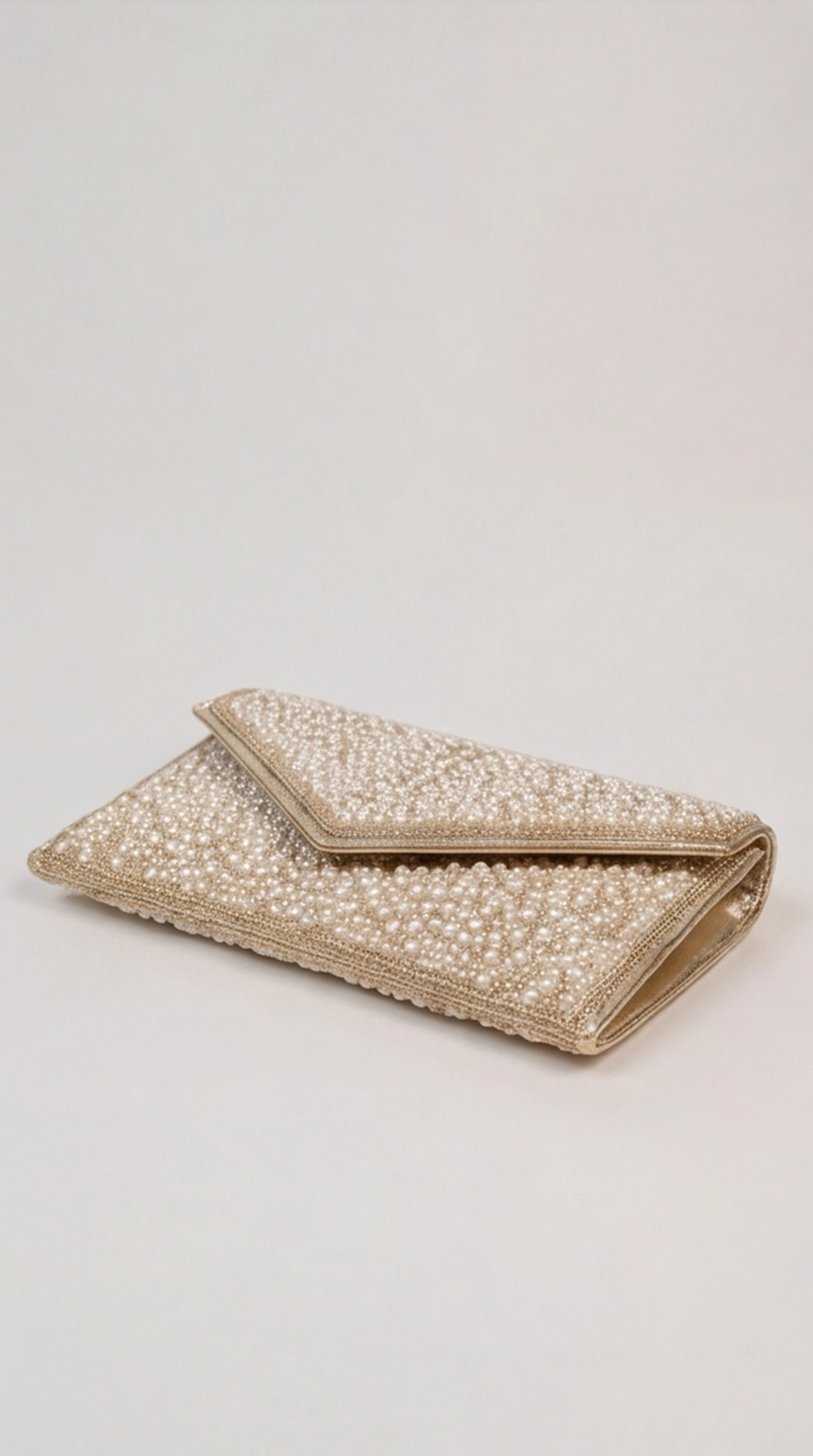 The Pearl Pavé Envelope Clutch - Gold