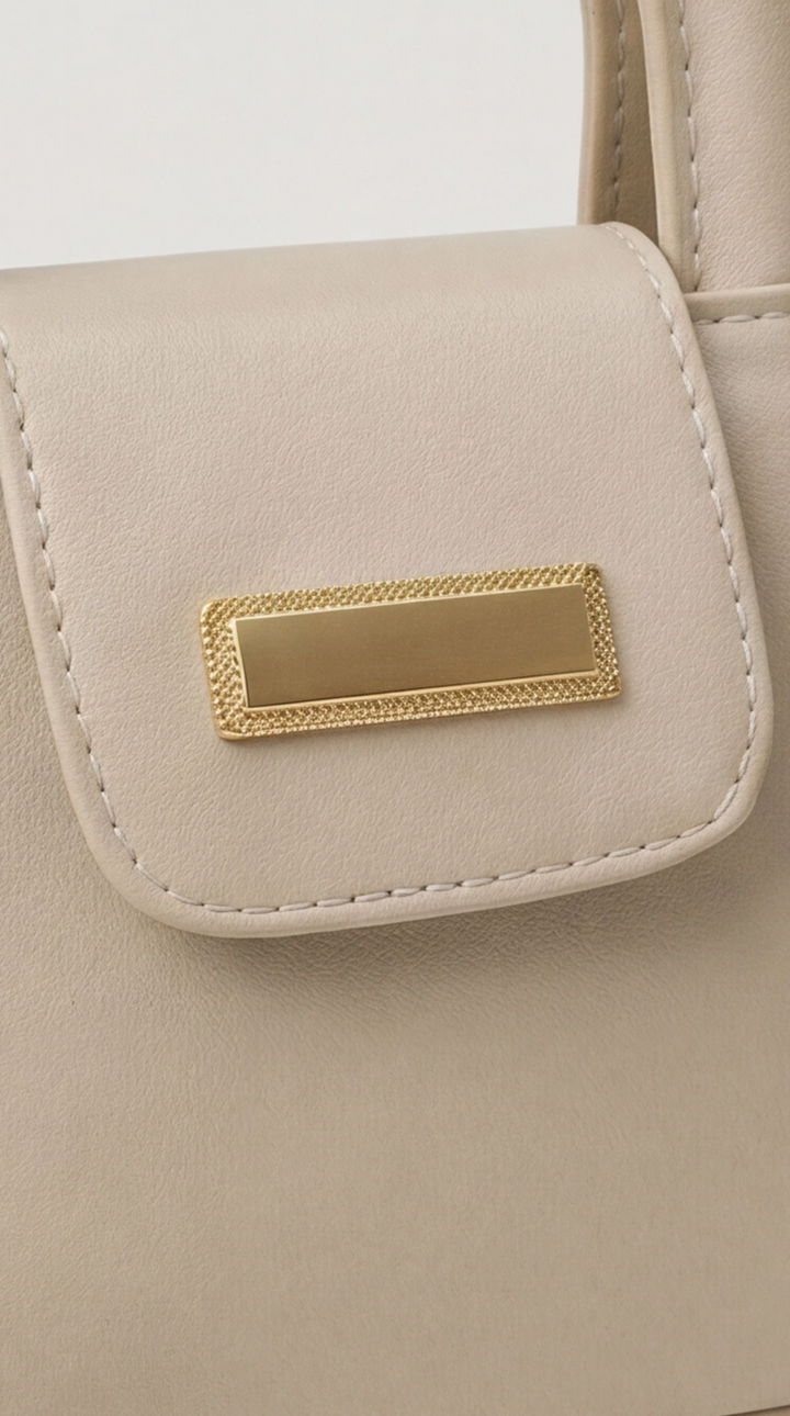 Noir Mini Satchel - Beige