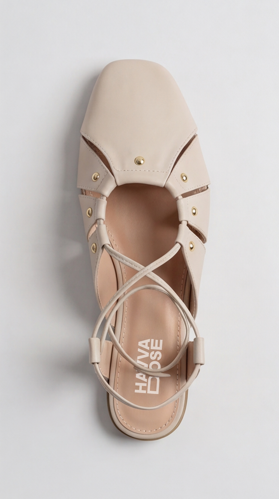 The Artisan Cross-Strap Flat - Beige