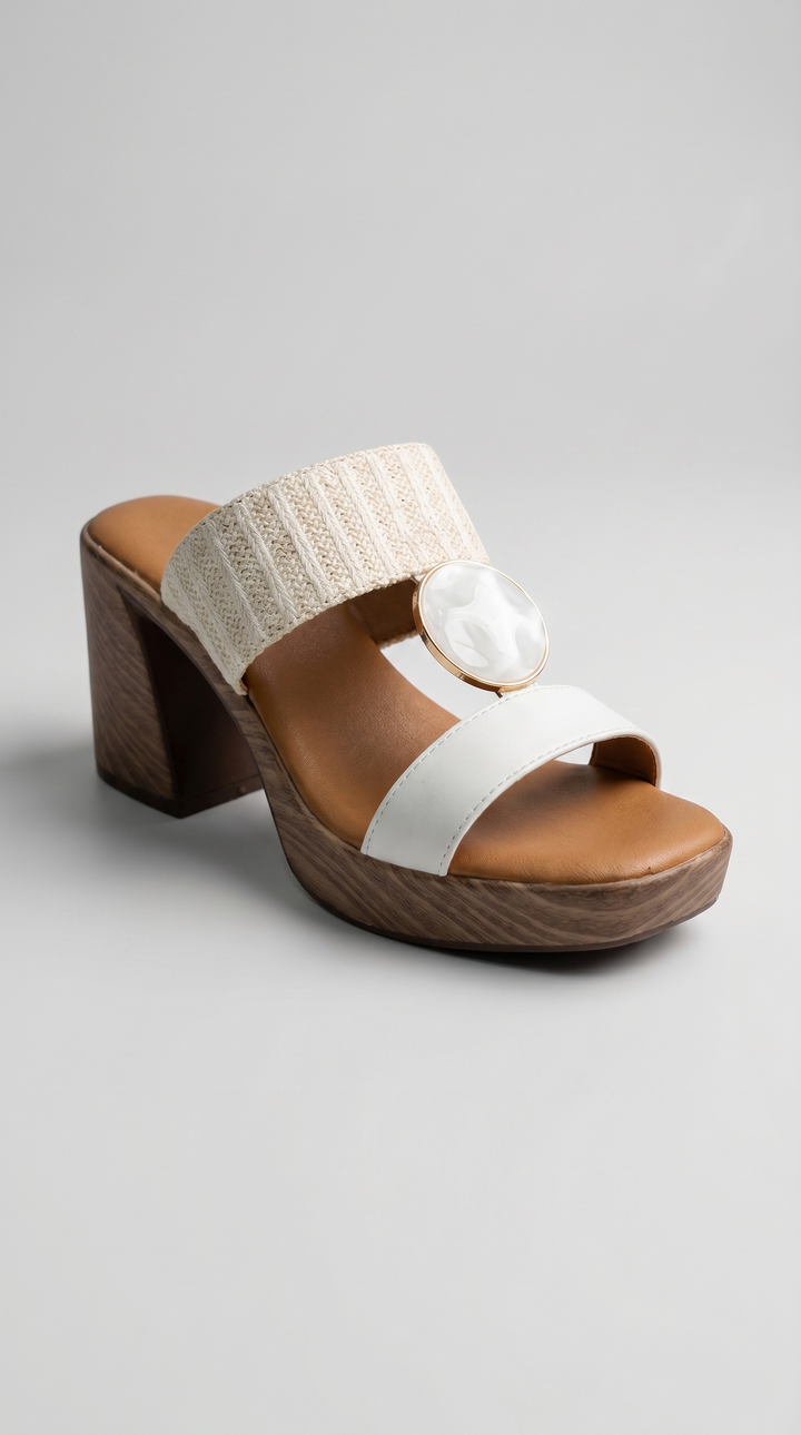 The Selene Artisan Mule - White