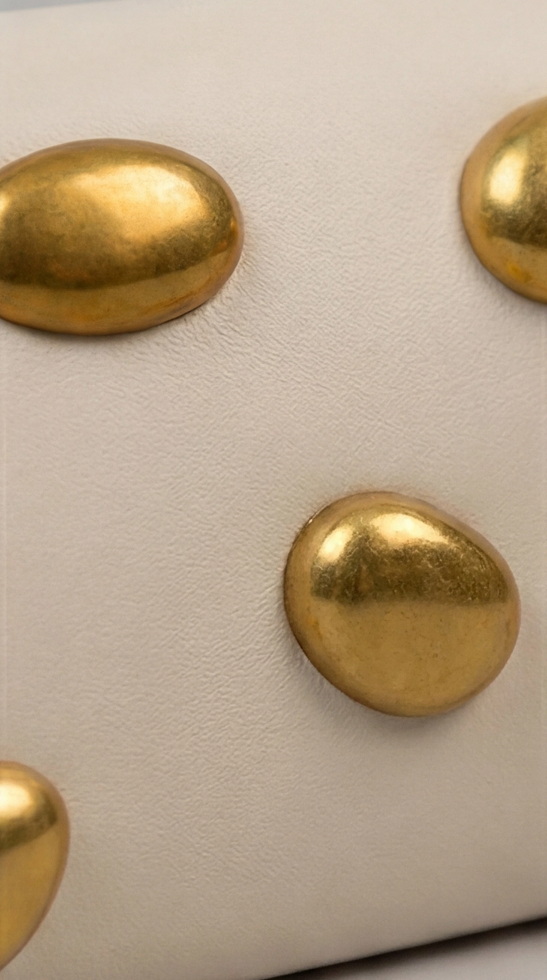 Gold Dome Stud Clutch – Warm Beige