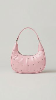 The Ivory Nova Studded Shoulder Bag | Pink Marshmallow