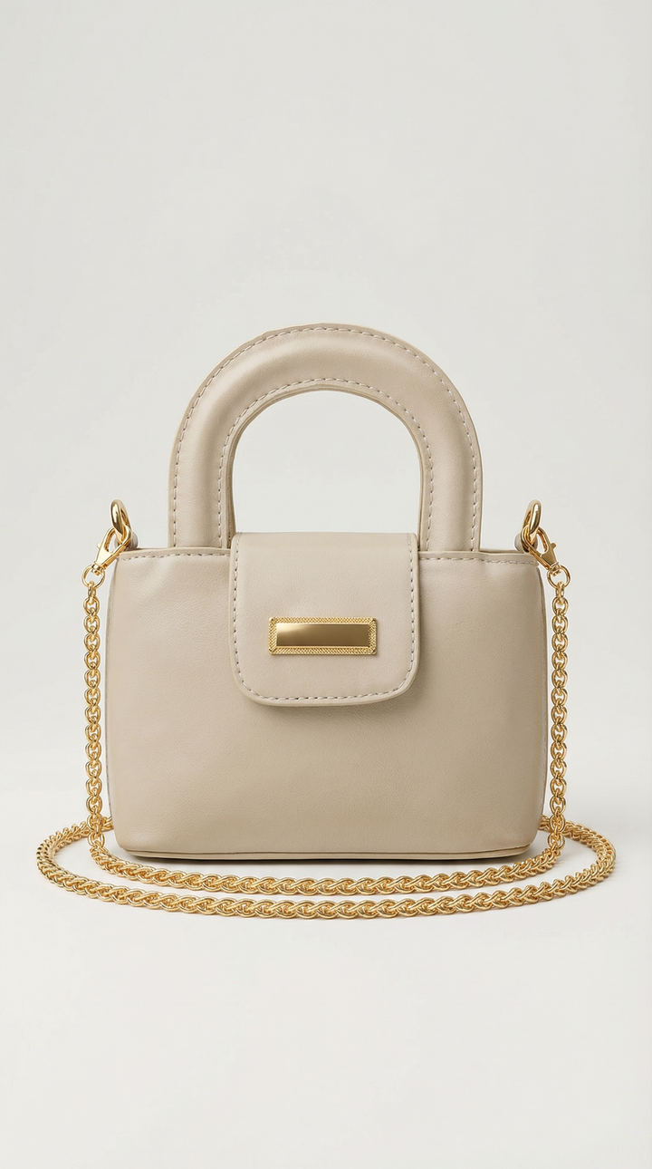 Noir Mini Satchel - Beige