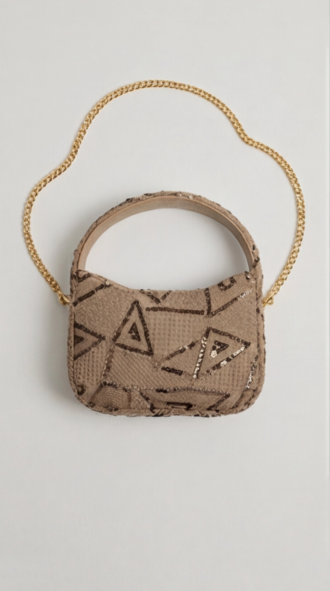 Golden Geometry Embroidered Mini Bag — Spring Collection