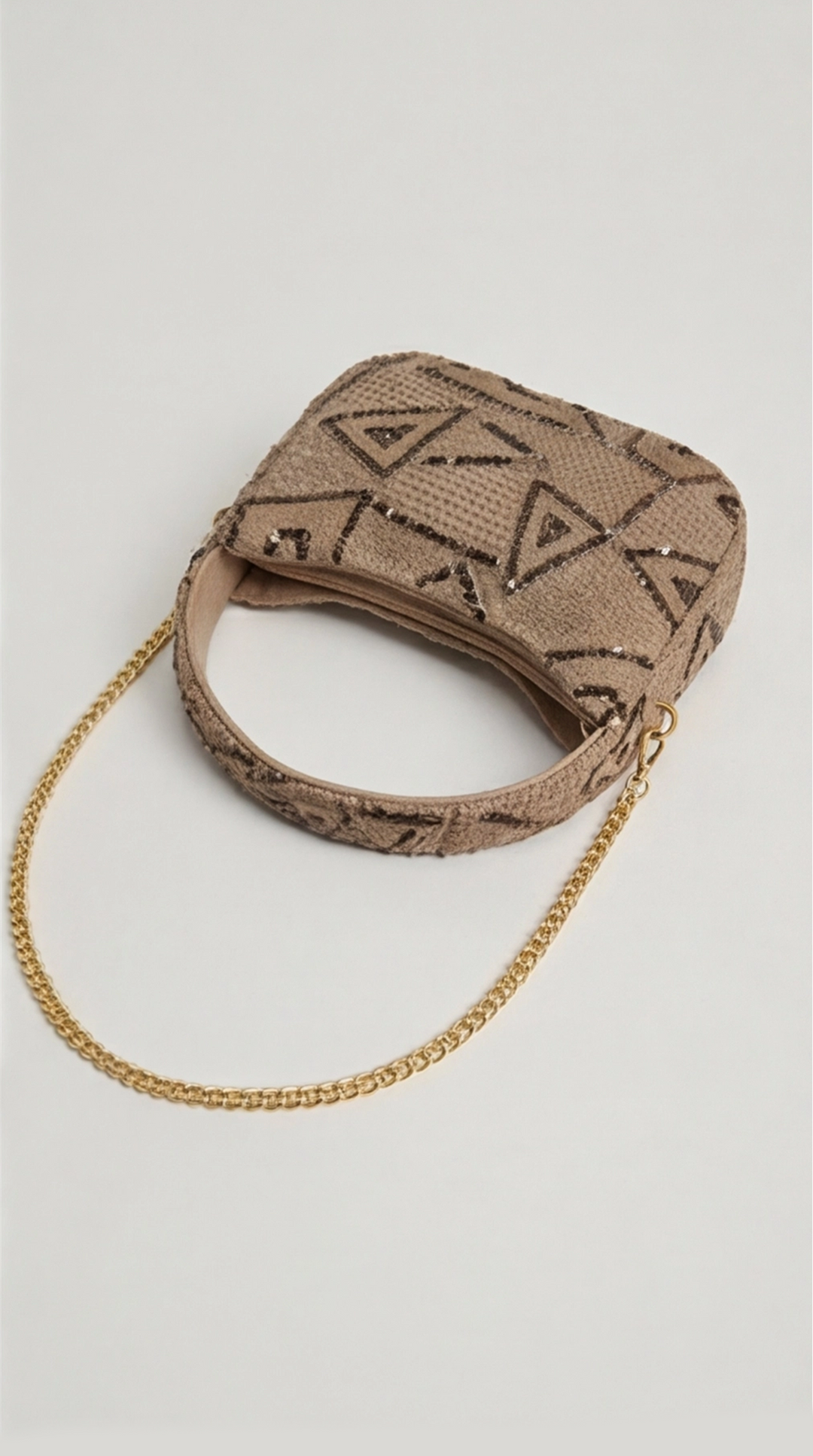 Golden Geometry Embroidered Mini Bag — Spring Collection