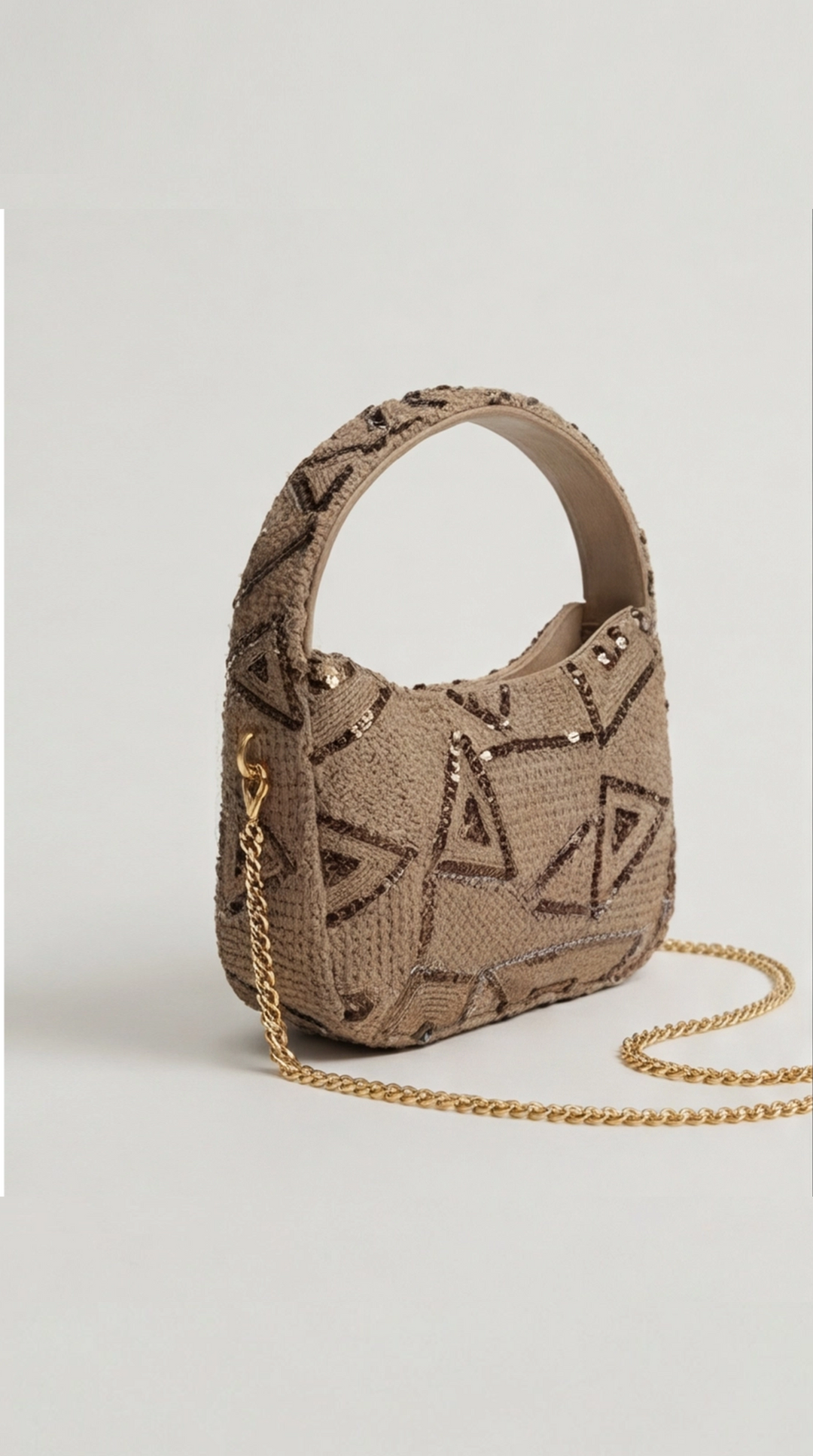 Golden Geometry Embroidered Mini Bag — Spring Collection