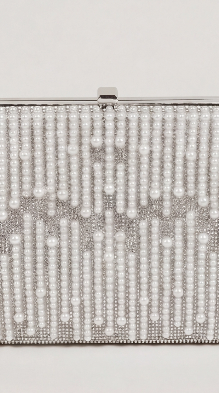 Pearl &amp; Crystal Embellished Clutch