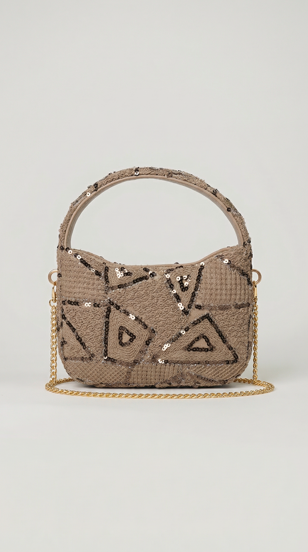 Golden Geometry Embroidered Mini Bag — Spring Collection